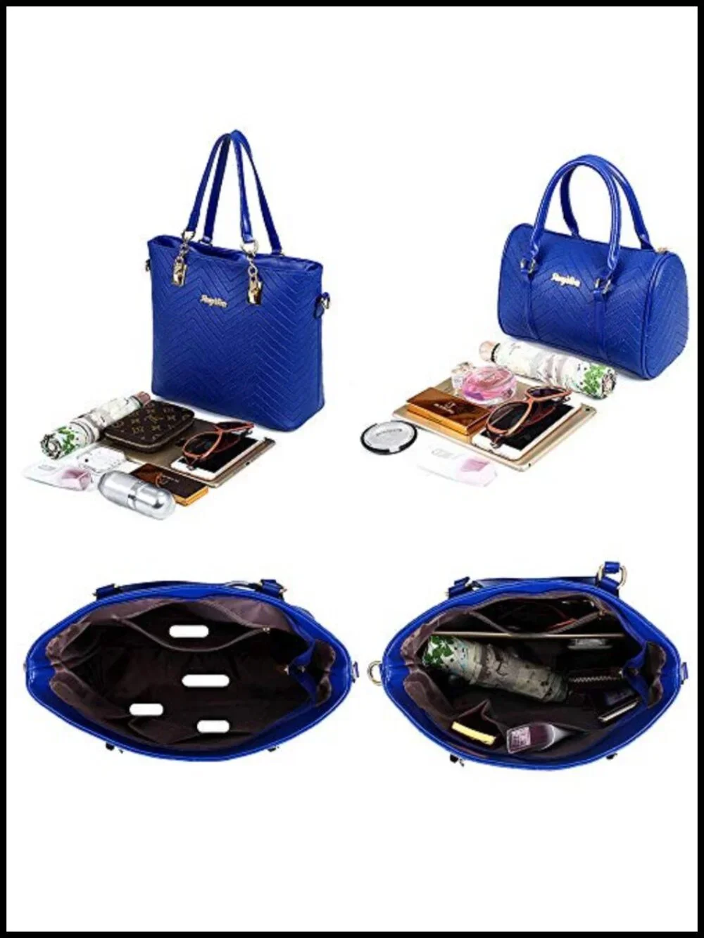 PU Leather Women Handbags Set of 6 Tote Shoulder Crossbody Bags Set